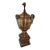 1920s Pair of Chapman Brass "Ram Horn" Handle Lamps With Shades For Sale