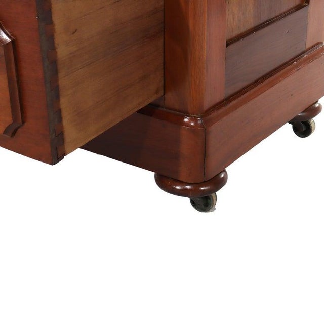 Antique Walnut 3-Drawer Marble Top Chest With Carved Medallions & Pulls C1890 For Sale - Image 13 of 18