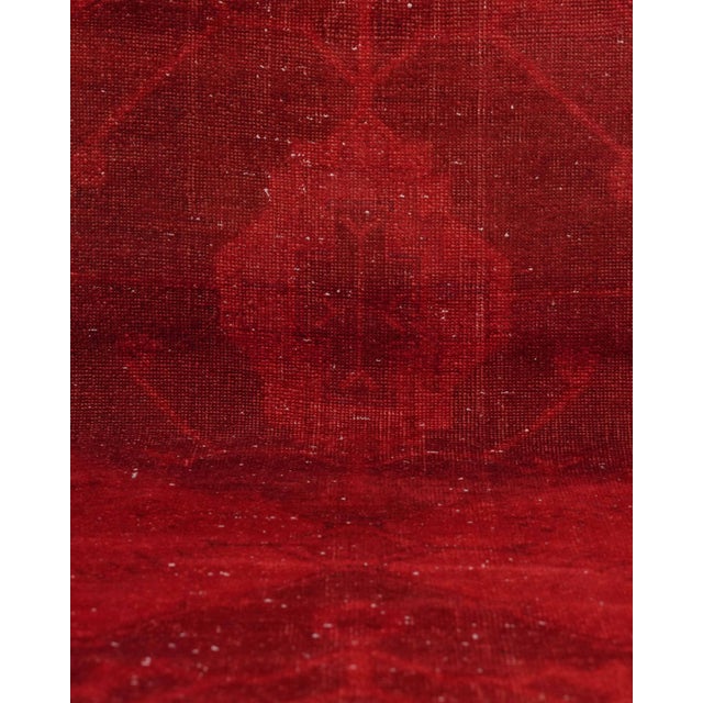 1970s Vintage Turkish Handmade Wool Cotton Red Runner Rug For Sale In San Francisco - Image 6 of 11