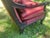 Neoclassical Ethan Allen Newport Neoclassical Empire Lounge Armchairs Set of 2 Burgundy Gold Striped For Sale - Image 3 of 12