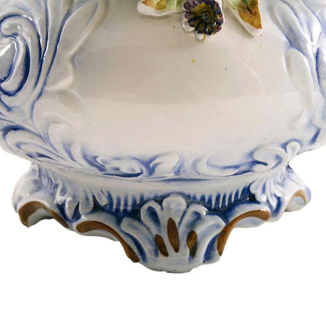 Large Vintage Baroque Style Italian Porcelain Pitcher, 1930s For Sale - Image 4 of 7