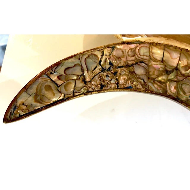 Mid-Century Modern Los Castillo Mixed Metal and Abalone Fish Platter, Mid-20th Century For Sale - Image 3 of 10