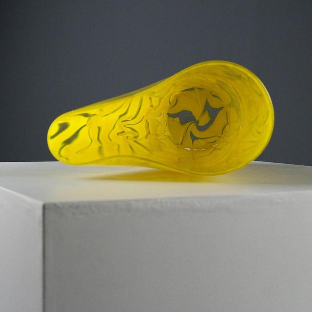 Yellow Glass Vase aby Salviati Murano For Sale - Image 8 of 11