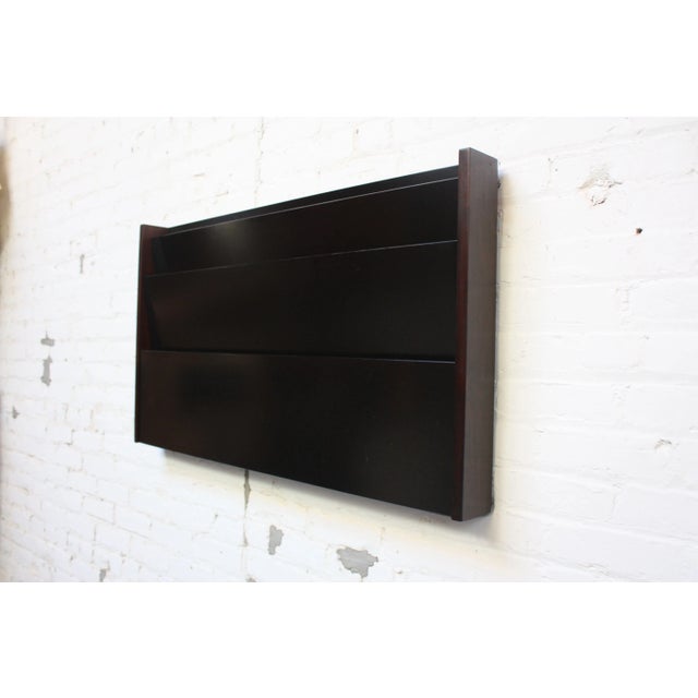 Large Peter Pepper Wall-Mounted Magazine Holder in Rosewood For Sale - Image 11 of 13
