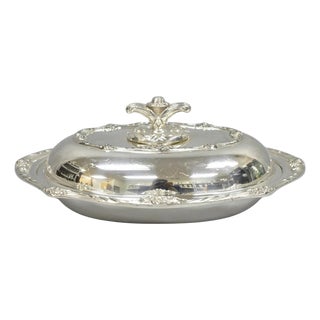 Vintage Rogers 1881 Glenrose Silver Plated Covered Vegetable Serving Dish For Sale