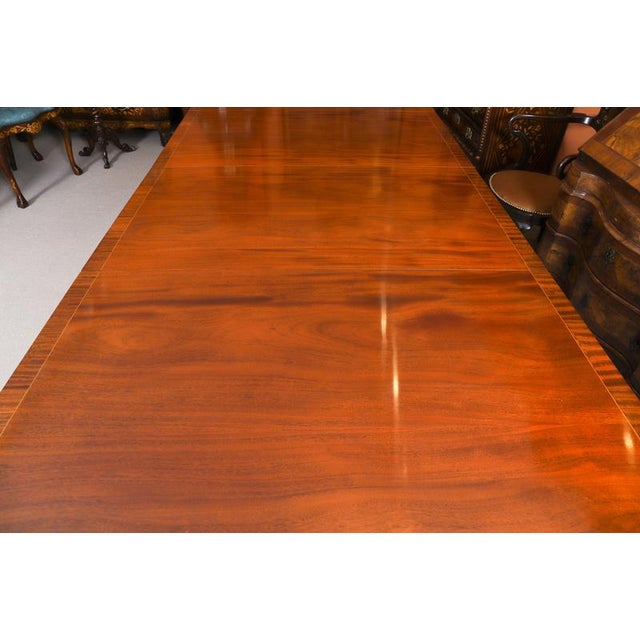 Blue Vintage Regency Revivaltwin Pillar Dining Table and Chairs, Set of 11 For Sale - Image 8 of 12