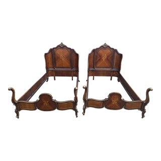 Early 20th Century French Louis Style Twin Bedframes- a Pair For Sale