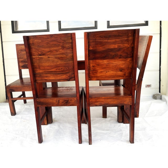 Modernist Table and Chairs in Rosewood, 1970s, Set of 5 For Sale - Image 11 of 18