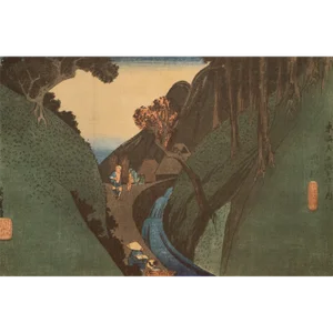 1960 After Hiroshige "The 53 Stations of Tokaido Road: 21st Station" French Ukiyo-E Print
