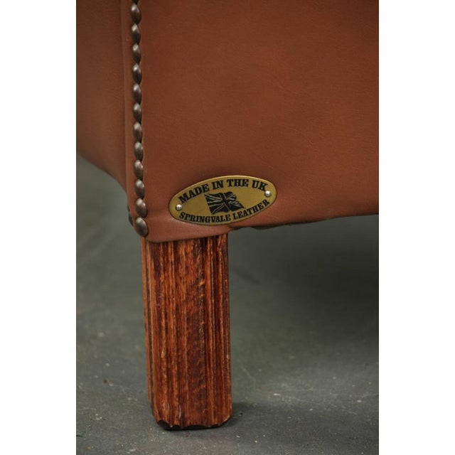 English Cowhide Leather Club Armchair For Sale - Image 13 of 14