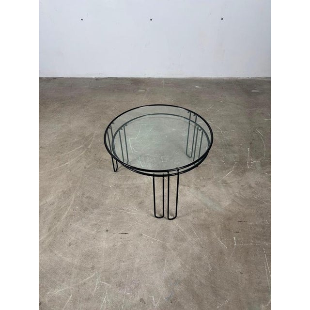 Stacking Side Tables in Iron and Glass, 1970s, Set of 2 For Sale - Image 3 of 7
