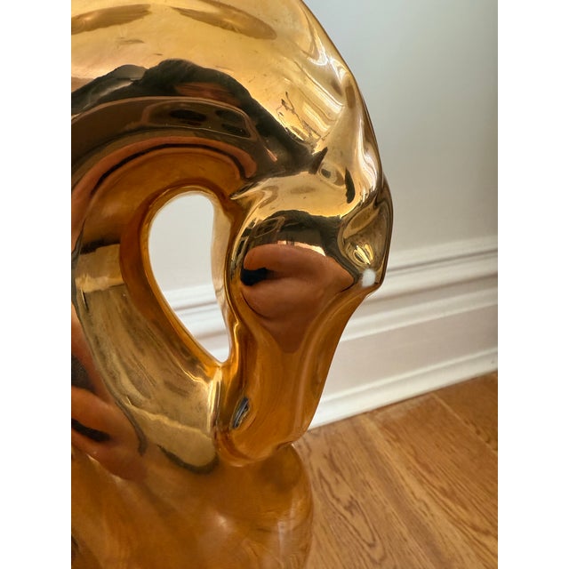 Art Deco 1970 Gold Horse Statue in the Style of Jaru For Sale - Image 3 of 8
