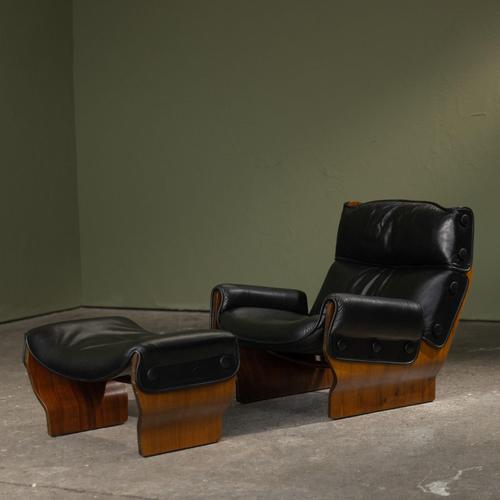 Set of Canada Armchair and Ottoman by Osvaldo Borsani for Tecno, Italy, 1965 For Sale - Image 3 of 10