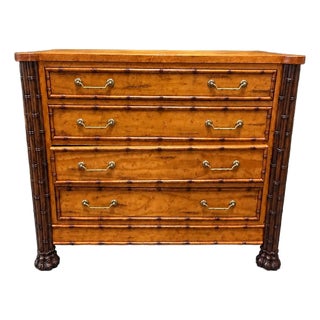 Late 20th Century Aesthetic Style Faux Bamboo Chest of Drawers For Sale