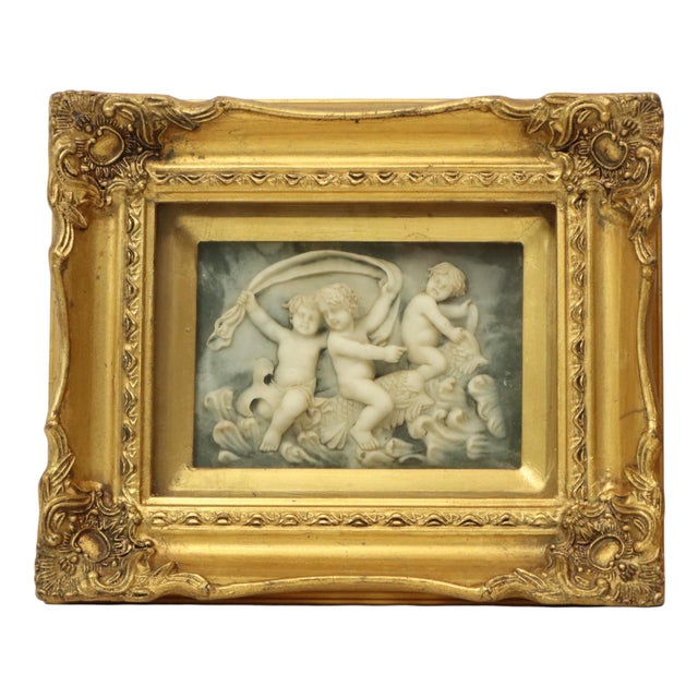 Vintage Framed Alabaster Plaques from Biggs and Sons London, 1950s, Set of 2 For Sale - Image 12 of 17