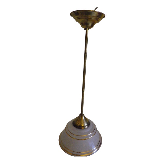 Pendant Light with Smooth and Textured Opaline Glass, 1960s For Sale