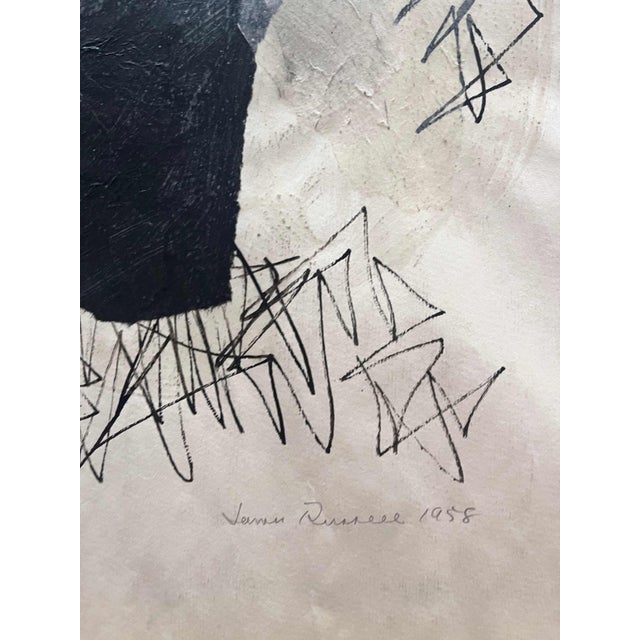 Mid-Century Modern 1958 Ink Collage "#1" James Spencer Russell For Sale - Image 3 of 11