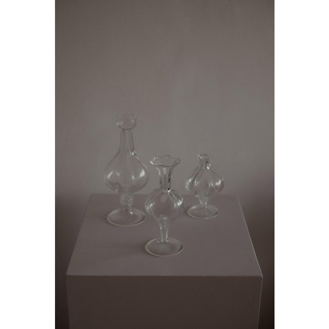 Contemporary Fluted Glass Vases, Set of 3 For Sale - Image 3 of 9