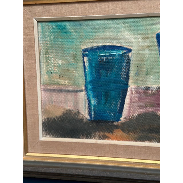 Louis Zelig, Kettle Bowl and Glass, 1950s, Oil Painting on Panel, Framed For Sale - Image 9 of 18
