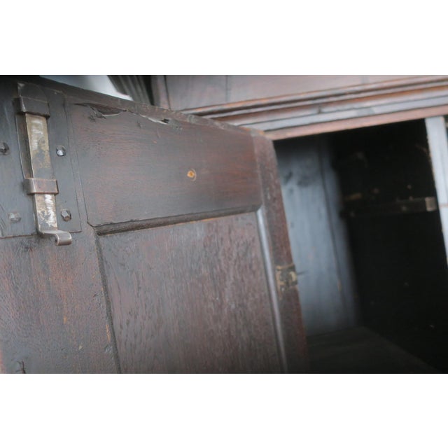 Antique Carved Oak Farmhouse Wardrobe, 1780 For Sale - Image 9 of 18