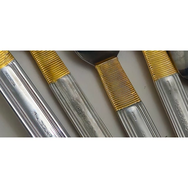 1990s Pfaltzgraff Golden Crossroads Stainless Steel Flatware - 61 Piece Set For Sale - Image 16 of 18