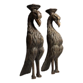 Hand-Carved Eagle Statues, 1800s, Set of 2 For Sale
