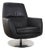 Black Leather and Chrome Swivel Lounge Chair For Sale