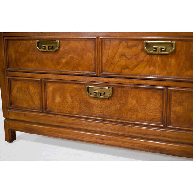 Brown 1970s Chinoiserie Burlwood Armoire Mystique by Thomasville Furniture For Sale - Image 8 of 8