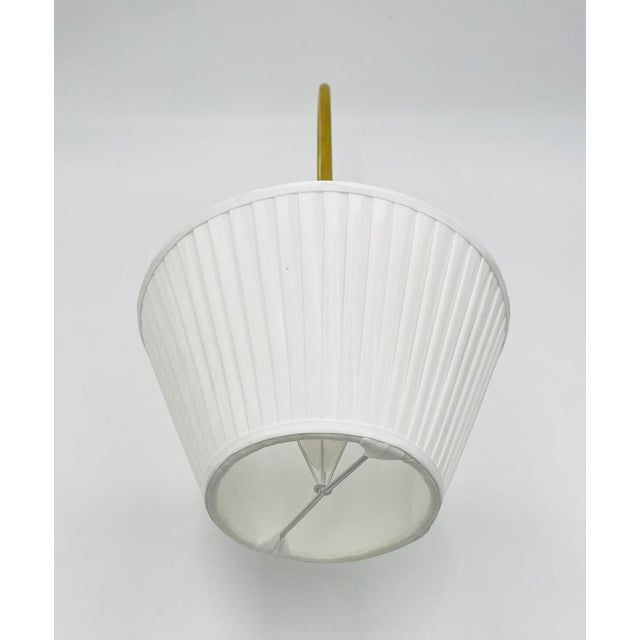 McGee & Co Polaris Brass Wall Sconce With Linen Shade, Modern Lighting For Sale - Image 11 of 16