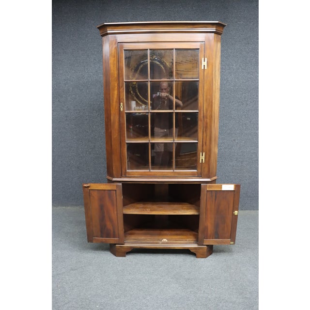 Henkel Harris Mahogany Two-Piece Corner Cabinet For Sale - Image 10 of 12