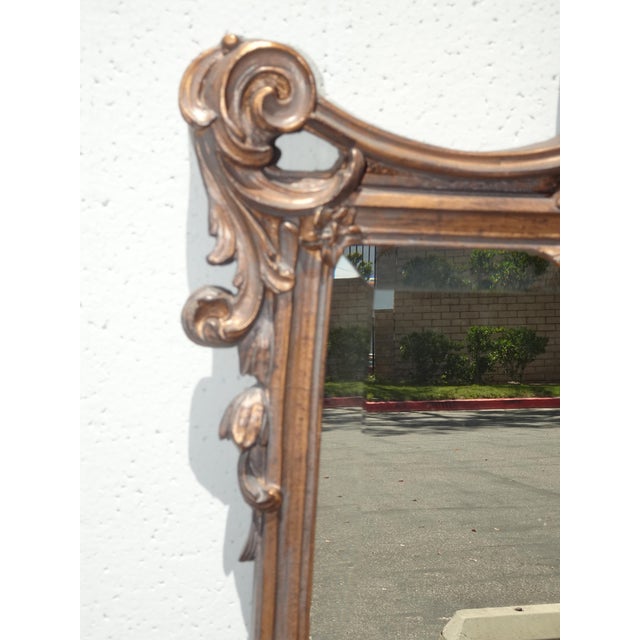 Glass Pair of Vintge French Louis XVI Style Ornate Wall Mantle Mirrors For Sale - Image 7 of 15