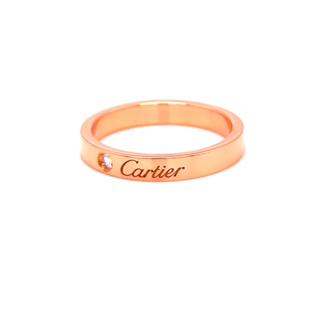 Cartier Cartier 18ct Rose Gold C De Cartier Diamond Wedding Band Ring 0.03ct 4g, Size 7.5 For Sale - Image 4 of 6