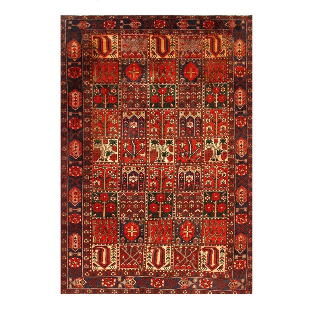 Persian Vintage Bakhtiari Rug - 6'7" X 9'5" For Sale - Image 4 of 5