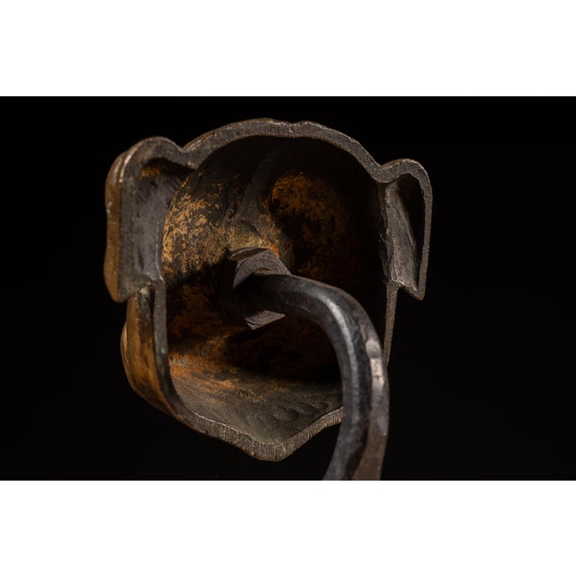 Early 20th Century Arts & Crafts Forged-Iron Bulldog Andirons — A Pair For Sale In Chicago - Image 6 of 9