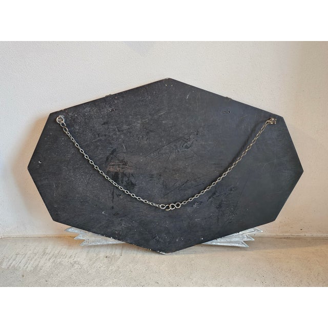Art Deco Geometric Wall Mirror with Beveled Glass, 1930s For Sale - Image 12 of 16