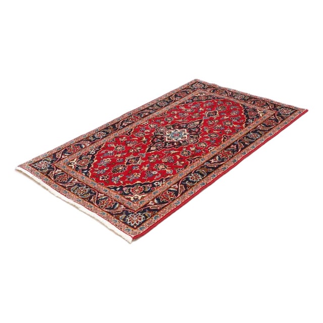 Kashan Rug in Hand-Knotted Virgin Wool For Sale