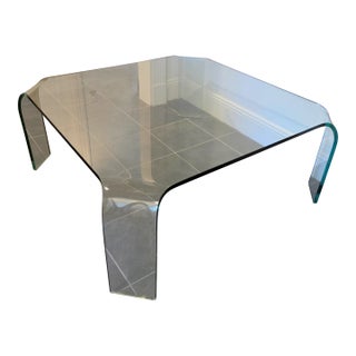 Post Modern Fiam Italia Ragno Glass Coffee Table For Sale
