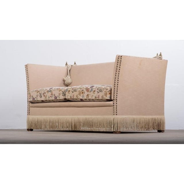 Vintage Velvet Knole Sofa with Floral Cushions, 1950s For Sale - Image 4 of 12