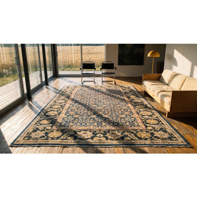 Textile Antique Indian Agra Rug For Sale - Image 7 of 8