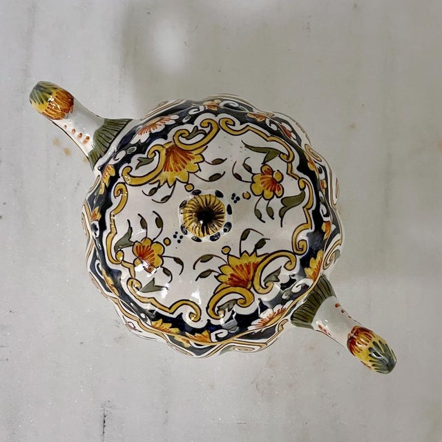 19th Century French Faience 8 Piece Hand-Painted Tea Service For Sale - Image 13 of 18