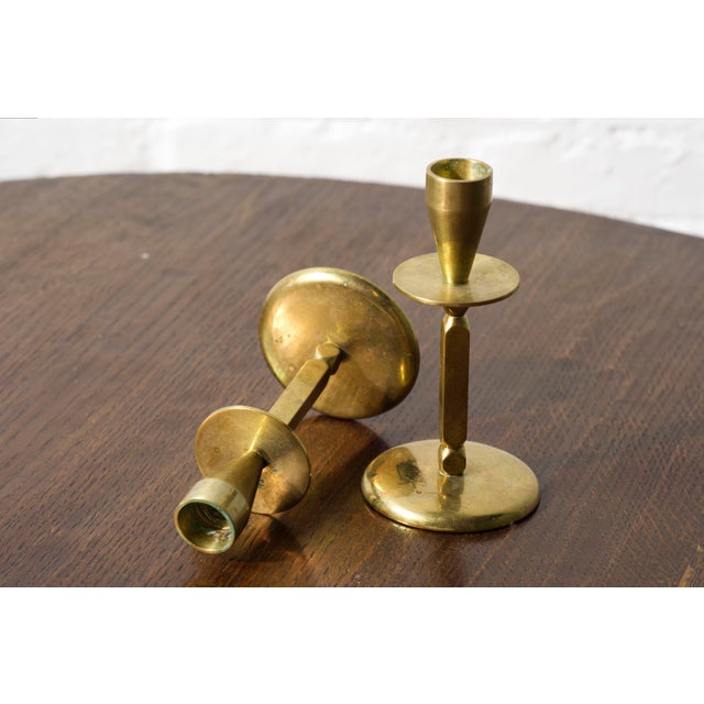 Mid-Century Modern Brass Candleholders from Kara Denmark, 1960s, Set of 2 For Sale - Image 13 of 14