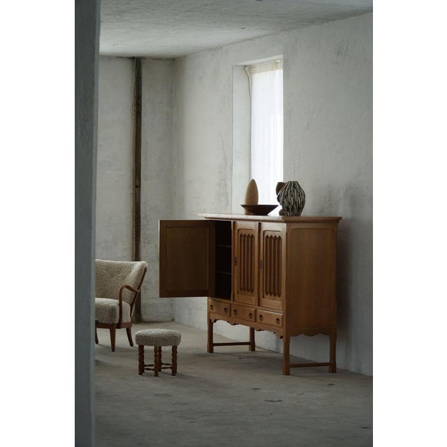 Vintage Danish Brutalist Sideboard in Oak, 1960s For Sale - Image 9 of 17