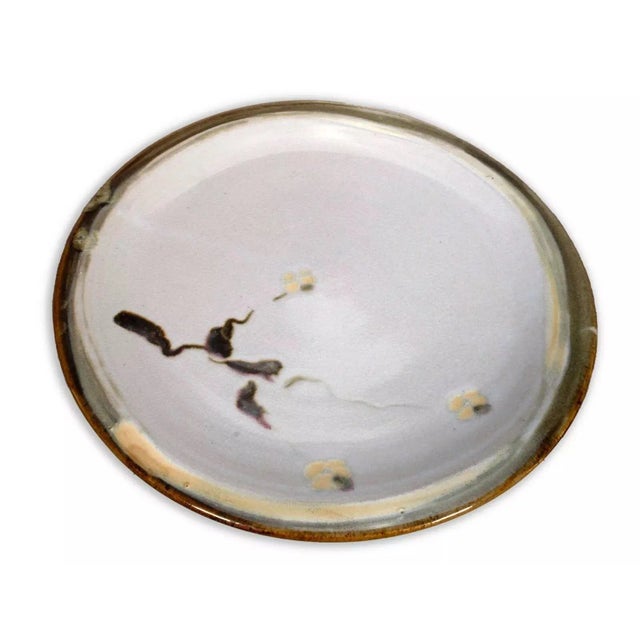 Late 20th Century Tony Evans Large Light Blue with Floral Design Ceramic Platter Signed For Sale - Image 5 of 11