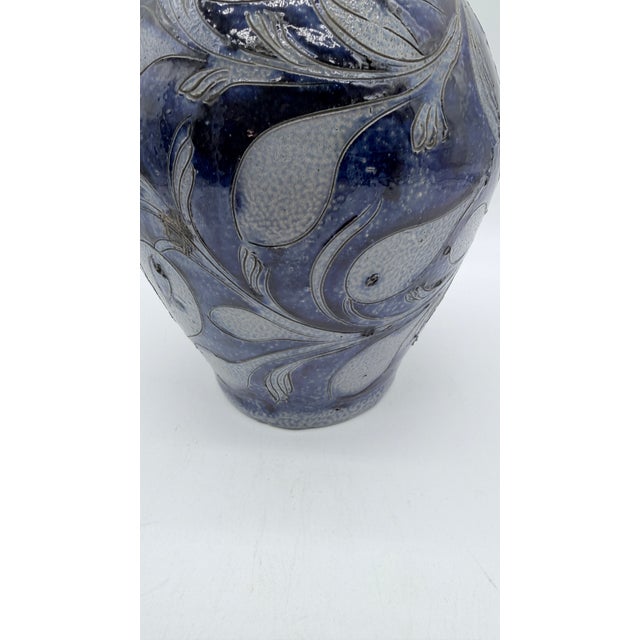 Ceramic Antique German Westerwald Blue Incised Stoneware Jug, Circa 19th Century For Sale - Image 7 of 17