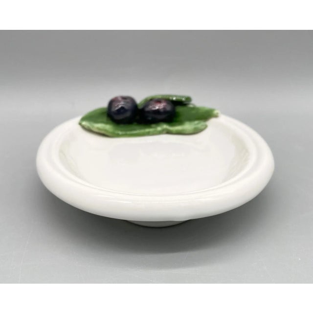 Ceramic 20th C. Italian Trompe L’Oeil Olive Condiment Dish – Whimsical / Rustic Italian For Sale - Image 7 of 11