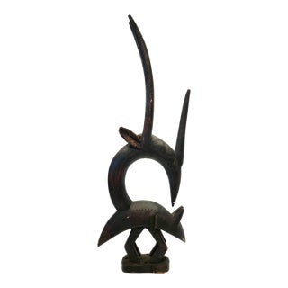 Late 20th Century Abstract Bamana/Bambara Chiwara From Mali - 27.5" H X 9.5" D X 2.5" W For Sale