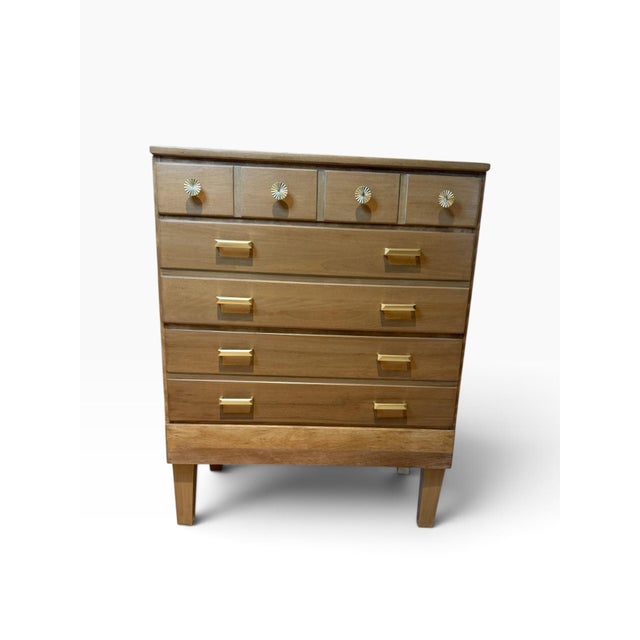 Refinished Vintage Ethan Allen 3 Drawer Chest | Mid-Century Modern Style Solid Wood Dresser | Custom Two-Tone Stain Stamped CRP Bachelor Chest For Sale - Image 10 of 12