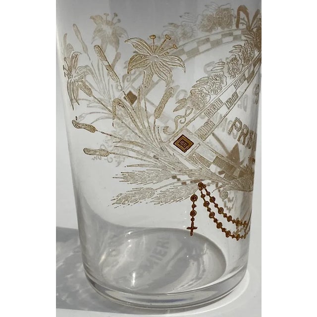French Antique French Engraved Glass From Normandie France. For Sale - Image 3 of 6