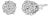 .925 Sterling Silver 1/2 cttw Prong Set Round-Cut Diamond Cluster Stud Earring (I-J Color, I2-I3 Clarity) For Sale