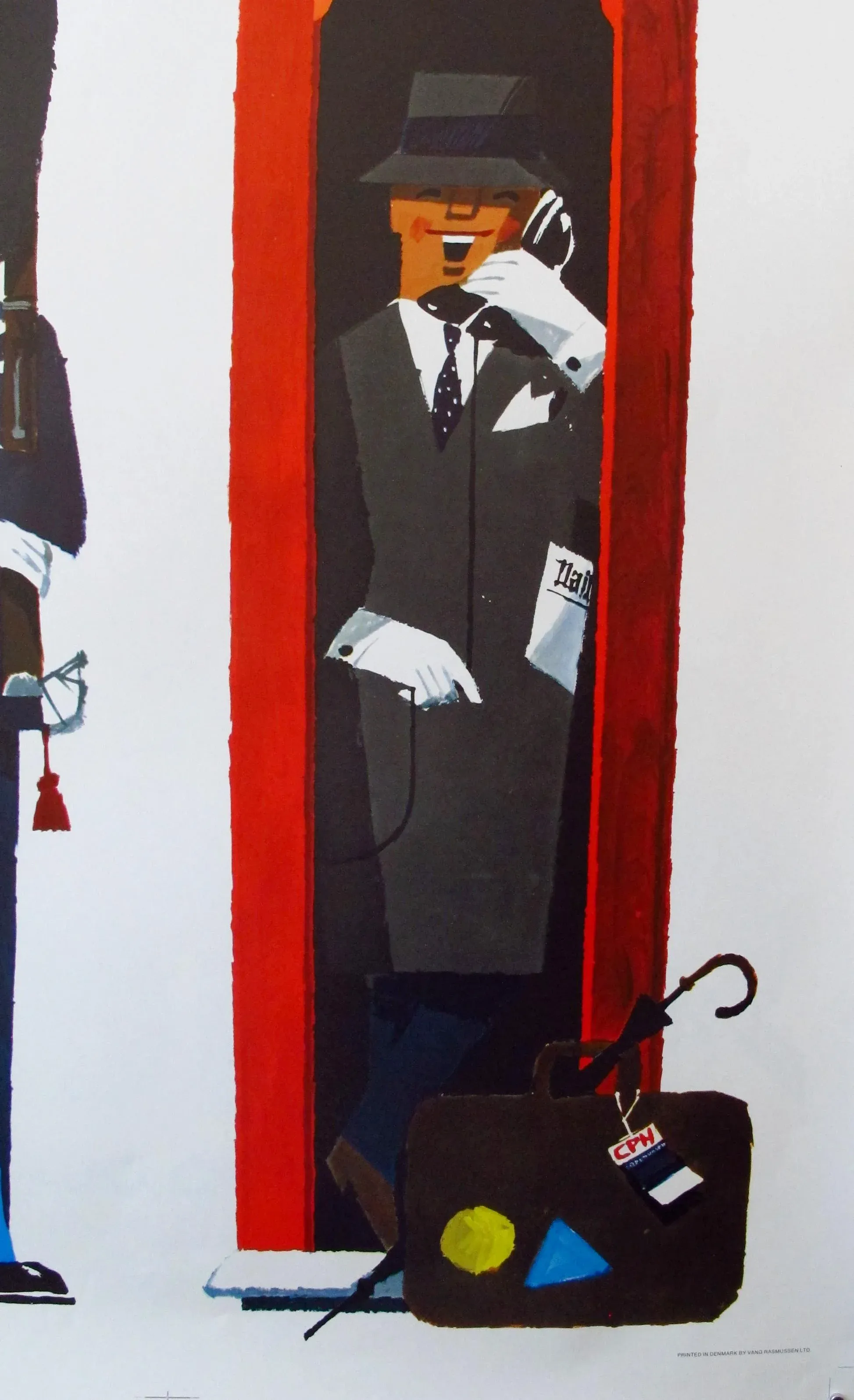 1960s Danish Poster, Business Is Pleasure in Copenhagen, Antoni